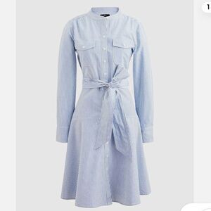 J. Crew Oxford Cotton Striped A-Line Shirtdress | Size 4 Polished Comfort